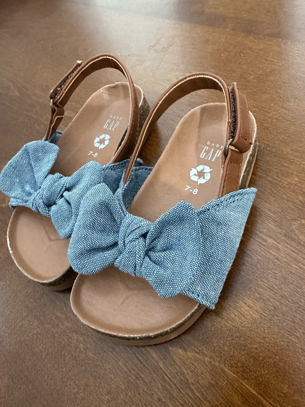 GAP Kids Denim Blue Bow Slingback Sandals